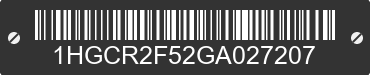 2016 HONDA Accord 1HGCR2F52GA027207 VIN decoded