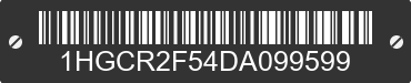 2013 HONDA Accord 1HGCR2F54DA099599 VIN decoded