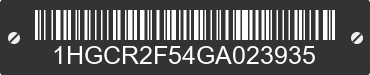 2016 HONDA Accord 1HGCR2F54GA023935 VIN decoded