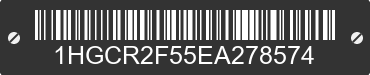 2014 HONDA Accord 1HGCR2F55EA278574 VIN decoded