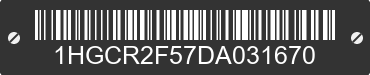2013 HONDA Accord 1HGCR2F57DA031670 VIN decoded