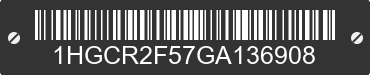 2016 HONDA Accord 1HGCR2F57GA136908 VIN decoded