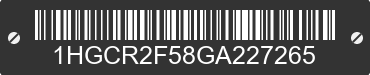 2016 HONDA Accord 1HGCR2F58GA227265 VIN decoded