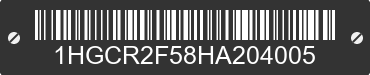 2017 HONDA Accord 1HGCR2F58HA204005 VIN decoded