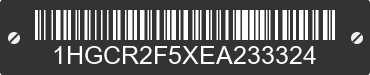 2014 HONDA Accord 1HGCR2F5XEA233324 VIN decoded