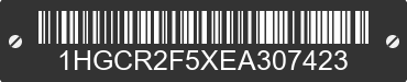 2014 HONDA Accord 1HGCR2F5XEA307423 VIN decoded