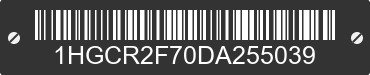 2013 HONDA Accord 1HGCR2F70DA255039 VIN decoded
