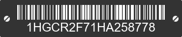 2017 HONDA Accord 1HGCR2F71HA258778 VIN decoded