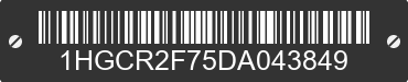 2013 HONDA Accord 1HGCR2F75DA043849 VIN decoded