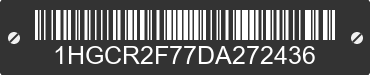 2013 HONDA Accord 1HGCR2F77DA272436 VIN decoded