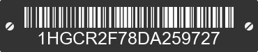 2013 HONDA Accord 1HGCR2F78DA259727 VIN decoded