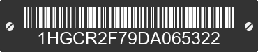 2013 HONDA Accord 1HGCR2F79DA065322 VIN decoded