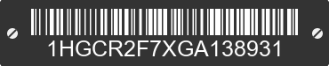 2016 HONDA Accord 1HGCR2F7XGA138931 VIN decoded