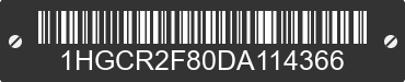 2013 HONDA Accord 1HGCR2F80DA114366 VIN decoded