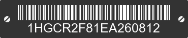 2014 HONDA Accord 1HGCR2F81EA260812 VIN decoded