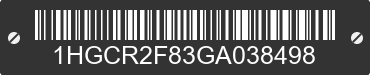 2016 HONDA Accord 1HGCR2F83GA038498 VIN decoded