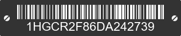 2013 HONDA Accord 1HGCR2F86DA242739 VIN decoded