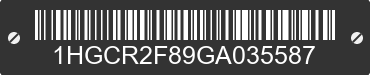 2016 HONDA Accord 1HGCR2F89GA035587 VIN decoded