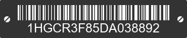 2013 HONDA Accord 1HGCR3F85DA038892 VIN decoded