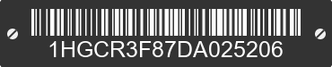 2013 HONDA Accord 1HGCR3F87DA025206 VIN decoded