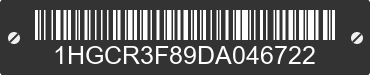 2013 HONDA Accord 1HGCR3F89DA046722 VIN decoded