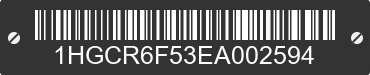 2014 HONDA Accord 1HGCR6F53EA002594 VIN decoded