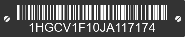 2018 HONDA Accord 1HGCV1F10JA117174 VIN decoded
