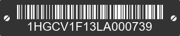 2020 HONDA Accord 1HGCV1F13LA000739 VIN decoded