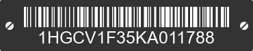 2019 HONDA Accord 1HGCV1F35KA011788 VIN decoded