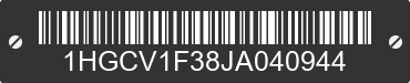 2018 HONDA Accord 1HGCV1F38JA040944 VIN decoded