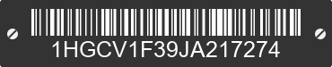 2018 HONDA Accord 1HGCV1F39JA217274 VIN decoded