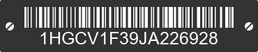 2018 HONDA Accord 1HGCV1F39JA226928 VIN decoded