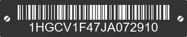 2018 HONDA Accord 1HGCV1F47JA072910 VIN decoded