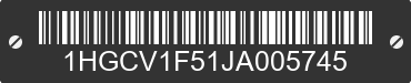 2018 HONDA Accord 1HGCV1F51JA005745 VIN decoded