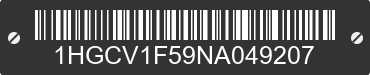 2022 HONDA Accord 1HGCV1F59NA049207 VIN decoded