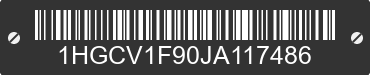 2018 HONDA Accord 1HGCV1F90JA117486 VIN decoded