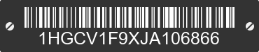 2018 HONDA Accord 1HGCV1F9XJA106866 VIN decoded
