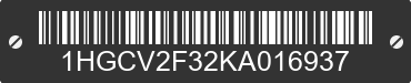 2019 HONDA Accord 1HGCV2F32KA016937 VIN decoded