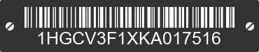 2019 HONDA Accord 1HGCV3F1XKA017516 VIN decoded