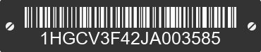 2018 HONDA Accord 1HGCV3F42JA003585 VIN decoded