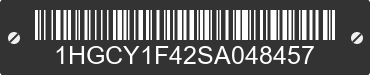 2025 HONDA Accord 1HGCY1F42SA048457 VIN decoded
