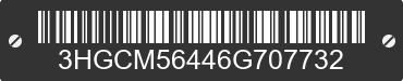 2006 HONDA Accord 3HGCM56446G707732 VIN decoded