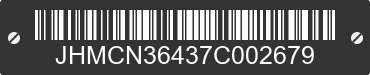 2007 HONDA Accord JHMCN36437C002679 VIN decoded