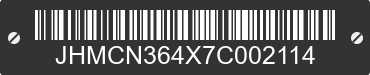 2007 HONDA Accord JHMCN364X7C002114 VIN decoded