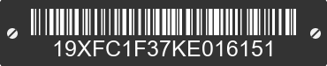 2019 HONDA Civic 19XFC1F37KE016151 VIN decoded