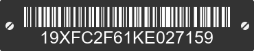 2019 HONDA Civic 19XFC2F61KE027159 VIN decoded