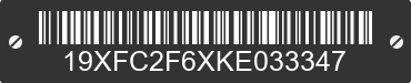 2019 HONDA Civic 19XFC2F6XKE033347 VIN decoded