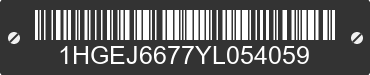 2000 HONDA Civic 1HGEJ6677YL054059 VIN decoded
