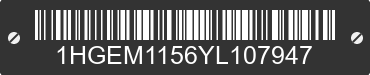 2000 HONDA Civic 1HGEM1156YL107947 VIN decoded