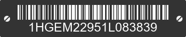 2001 HONDA Civic 1HGEM22951L083839 VIN decoded